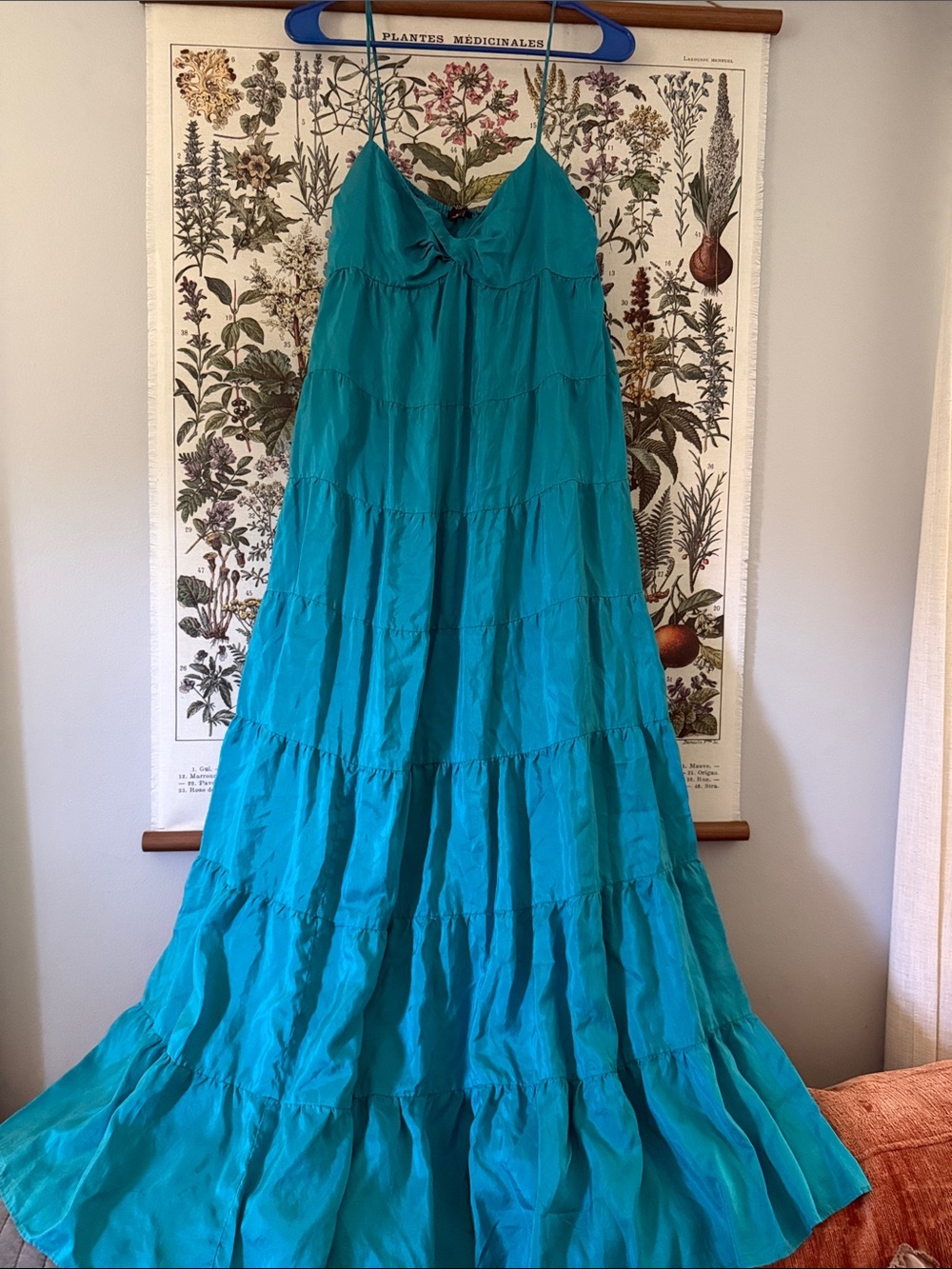 Ann Taylor Teal Tiered Maxi Dress-Skirt